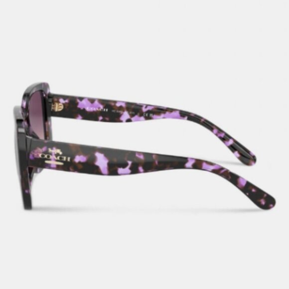 Coach Purple Tortoise Shell Oversized Square Sunglasses - NEW $211 MSRP main image 3